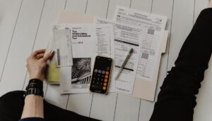 Business owner reviewing website project budget in Kenya office